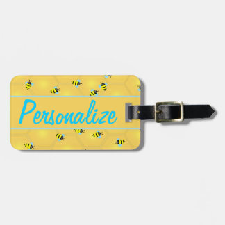 Bees Buzzing Personalised Luggage Tag