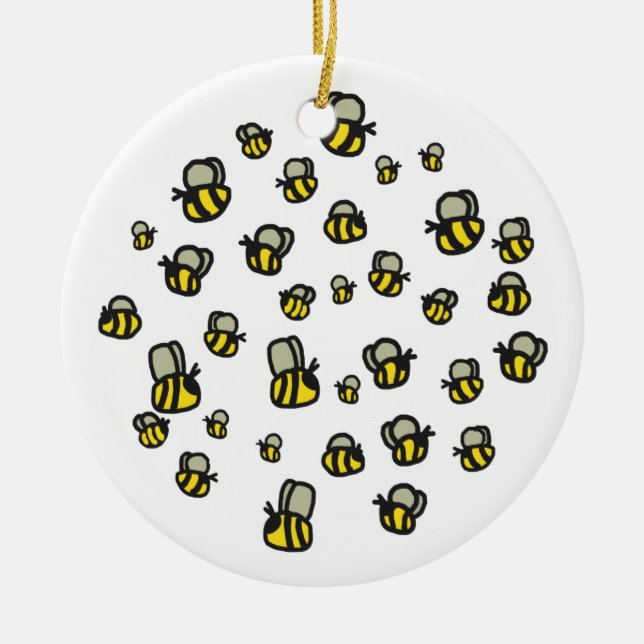 Bees Ceramic Ornament (Front)