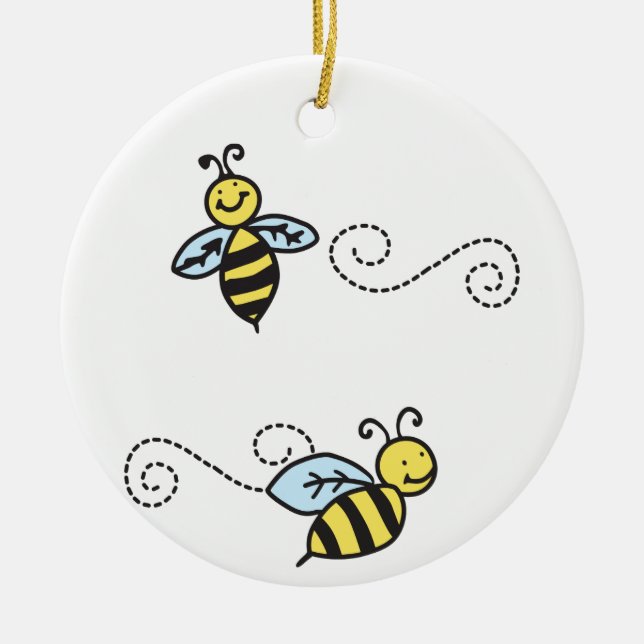 Bees Ceramic Ornament (Front)