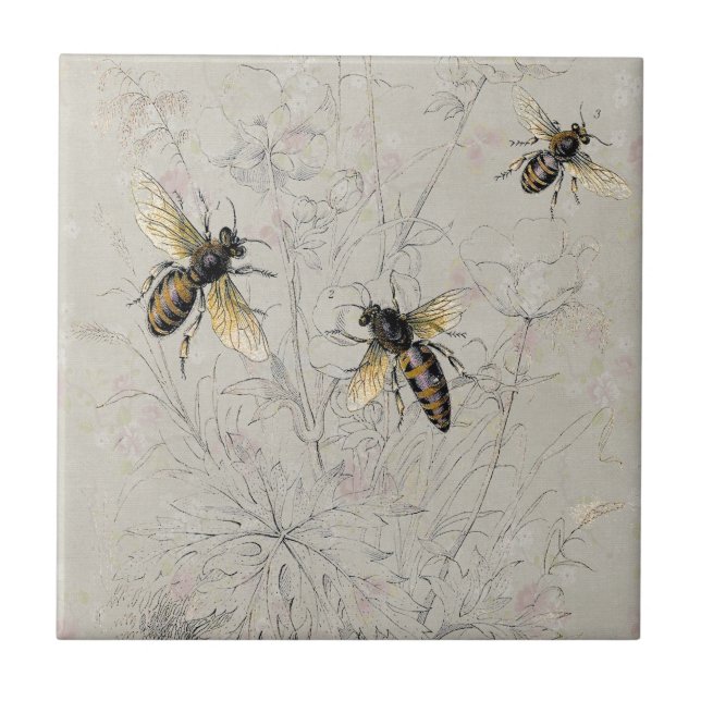 Bees Ceramic Tile (Front)