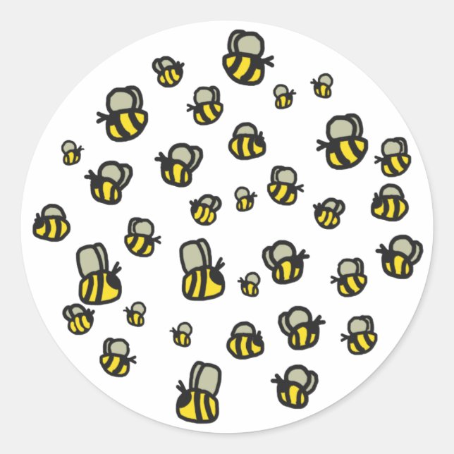 Bees Classic Round Sticker (Front)