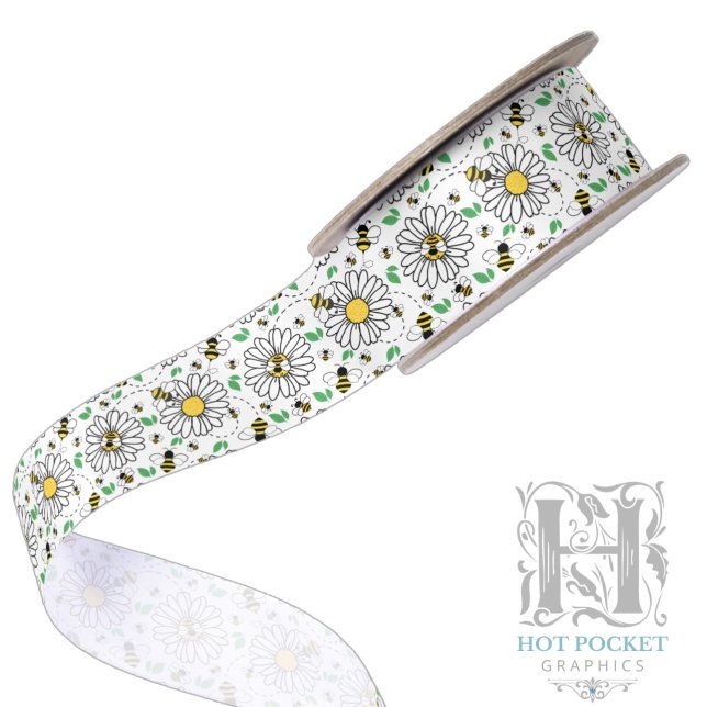Bees & Daisies Satin Ribbon (Creator Uploaded)