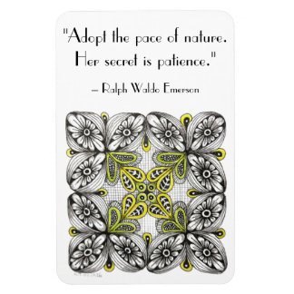 Bees & Flowers Doodle with Quote about Nature Magnet