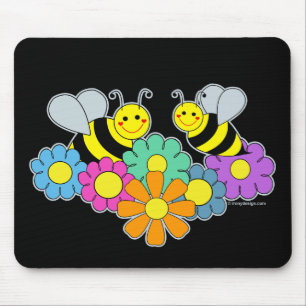 Bees & Flowers Mouse Pad