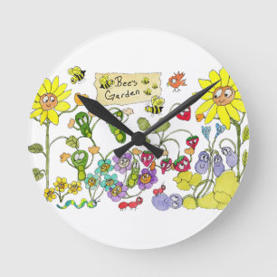 Bee's Garden Round Clock