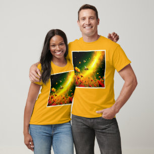 Bees' Golden Pollen Burst Joy Design T-Shirt
