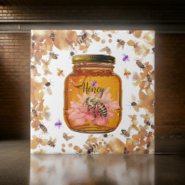  Bees Honey Jar Personalise  |  Ceramic Tile