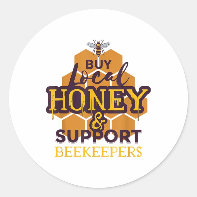 Bees Honeycomb Environmental Protection Beekeeper  Classic Round Sticker (Front)