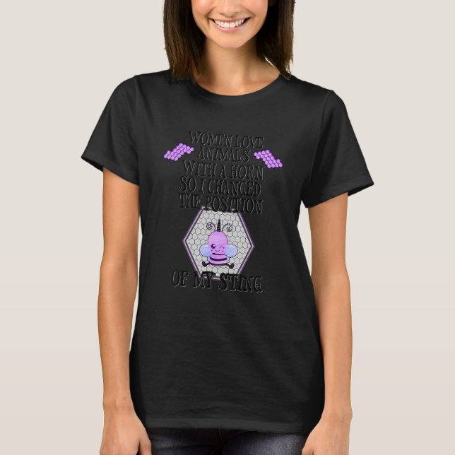 Bees Idea for Women Beekeeping Beekeeper Gag Cute  T-Shirt (Front)