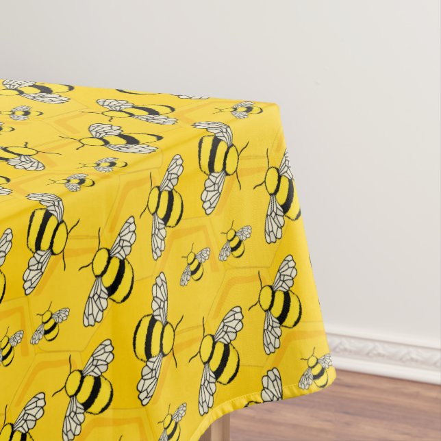 Bees in a Beehive Cute Cartoon Tablecloth (In Situ)
