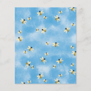 Bees in a blue sky scrapbook paper