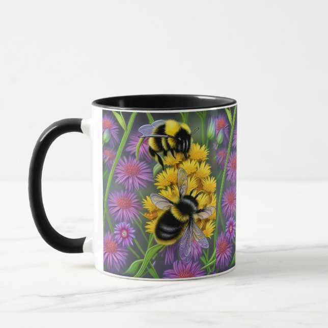Bees in a Flower Meadow   Mug (Left)