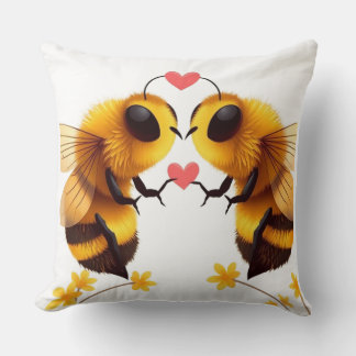 BEES IN LOVE-Throw Pillow (20" x 20")