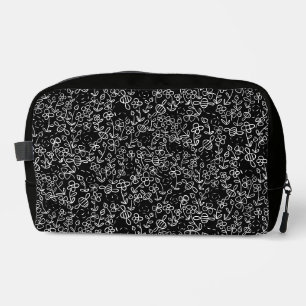 Bees in the garden in Black and White Dopp Kit