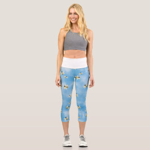 Bees In The Sky Capri Leggings