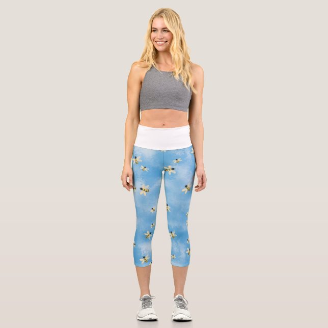 Bees In The Sky Capri Leggings (Front)