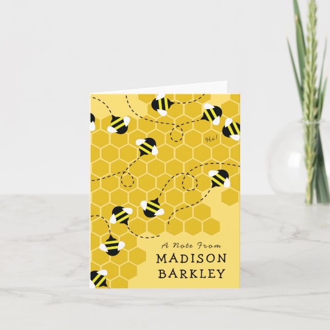 Bees Kid's Cute Beehive Stationary Cards (Front)