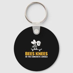 Bees Knees Skateboarding Design Key Ring