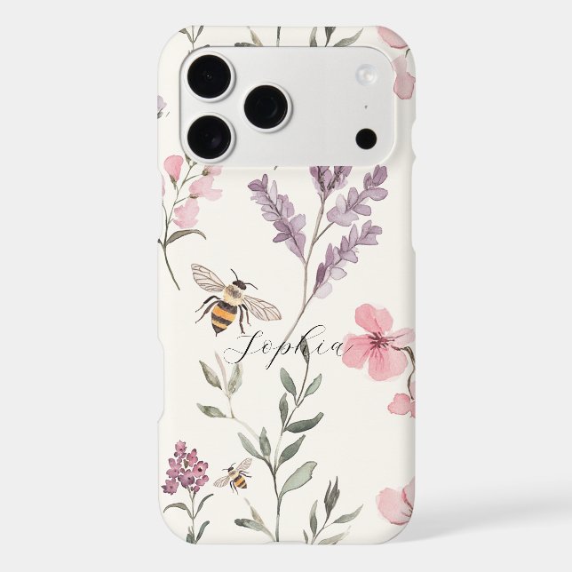 Bees Lavender Pink Flowers (Back)