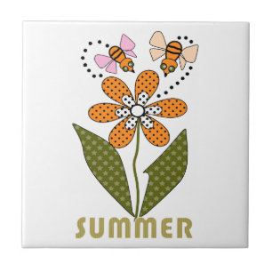 bees love summer and so do I Ceramic Tile