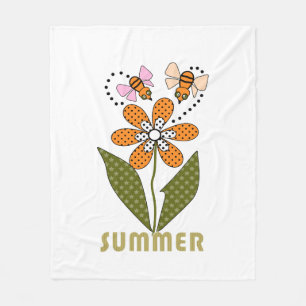 bees love summer and so do I Fleece Blanket