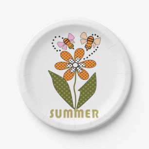 bees love summer and so do I Paper Plate