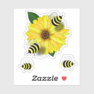 Bees Meeting on Yellow Flower