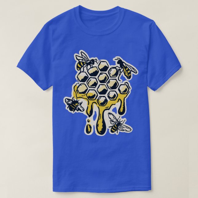 Bees On A Honey Comb  T-Shirt (Design Front)