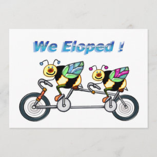 Bees on a Tandem Bike Eloped Announcement