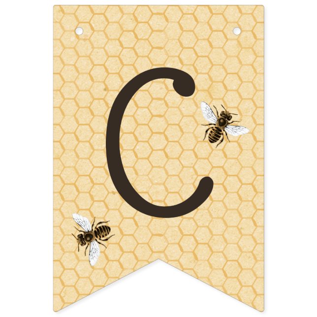 Bees on Honeycomb Congratulations Bunting (First Flag)