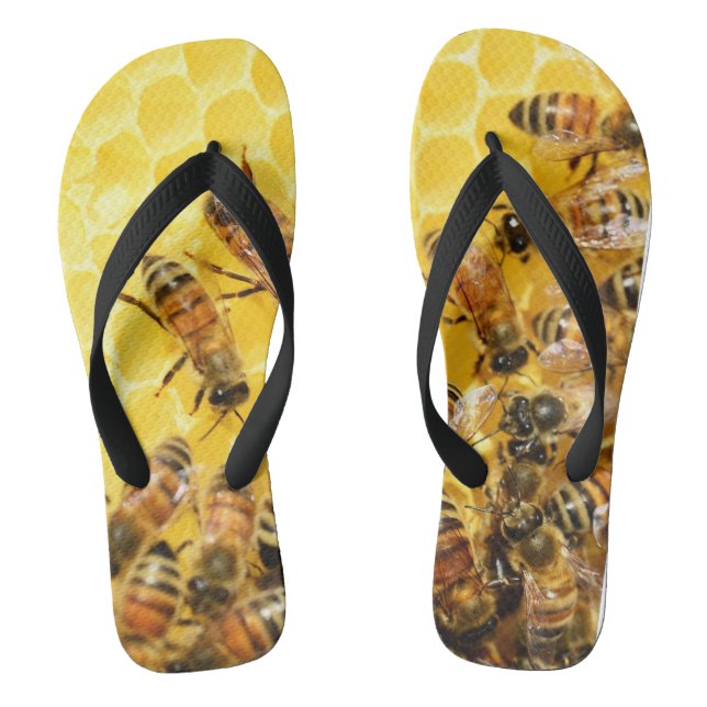Bees on Honeycomb - Flip Flop Sandals (Footbed)