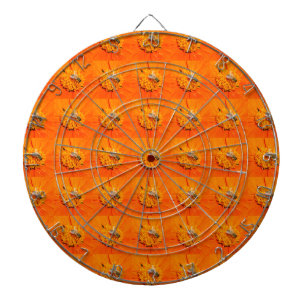 bees on orange dart board