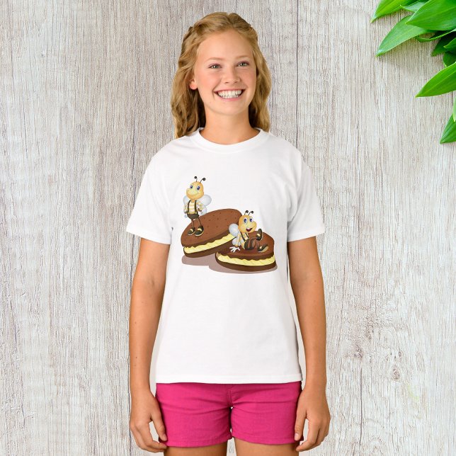 Bees On Two Biscuits Girls T-Shirt (Creator Uploaded)