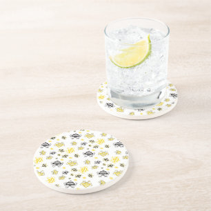 Bees pattern coaster