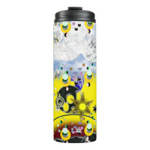 Bees Yellow Star   Thermal Tumbler