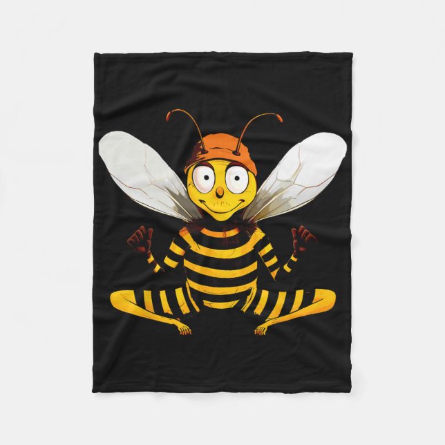 Bees Yogayogi Bee  Fleece Blanket (Front)