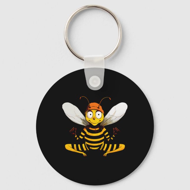 Bees Yogayogi Bee  Key Ring (Front)