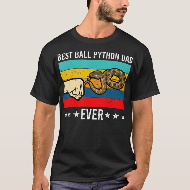 Beest Dad Ball Python owner gift snake lover T-Shirt (Front)