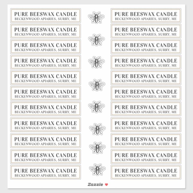 Beeswax Candle matte white or glossy transparent (Sheet)