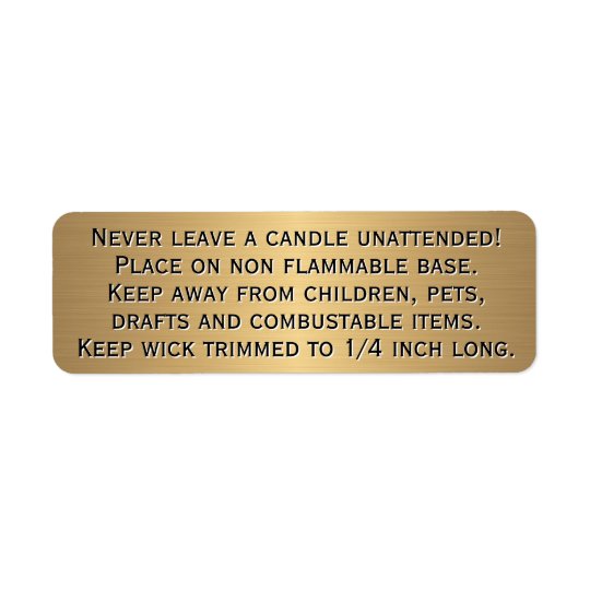 Beeswax Candle Warning Label
