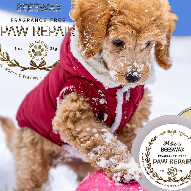 Beeswax Paw Repair Balm Puppy Safe Logo and Bees Classic Round Sticker (Creator Uploaded)
