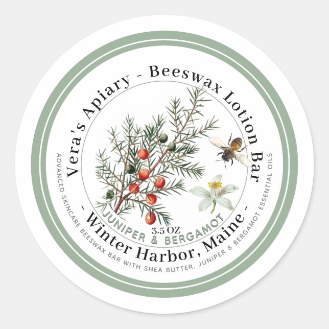 Beeswax Skincare Lotion Bar Label (Front)