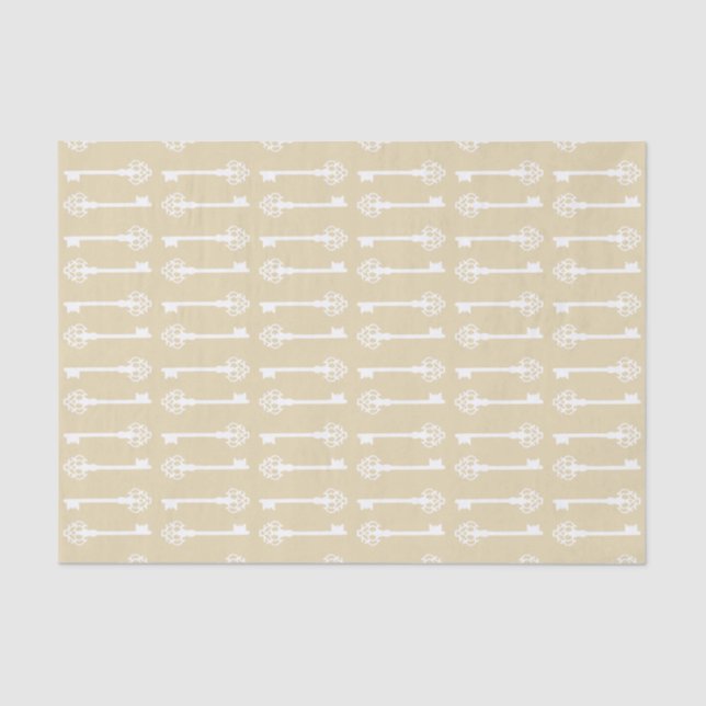 Beeswax Victorian Keys Tissue Paper (Front)