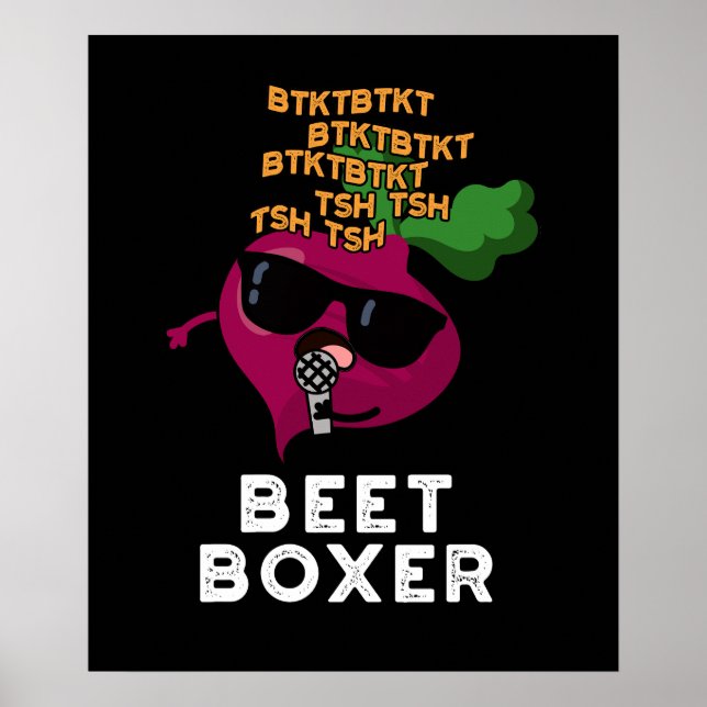 Beet Boxer Funny Beetroot Pun Dark BG Poster (Front)