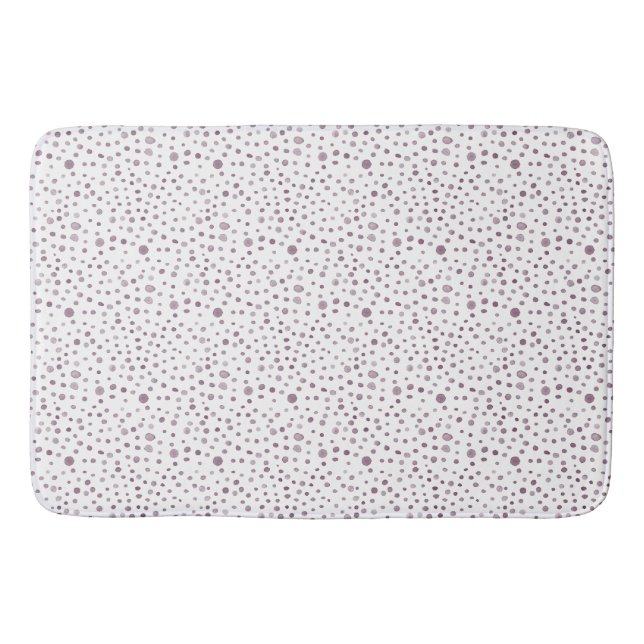 Beet Confetti Watercolor Dots  Bath Mat (Front)
