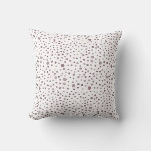 Beet Confetti Watercolor Dots Throw Pillow