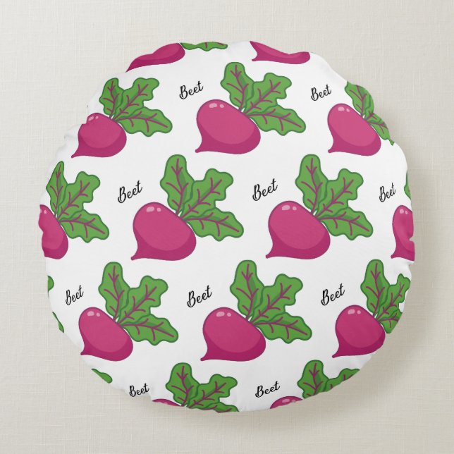Beet-ernally Grateful Round Cushion (Front)