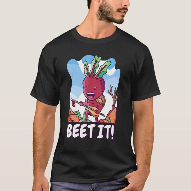 Beet It Guitarist Rock Beetroot Healthy Beetroot T-Shirt (Front)