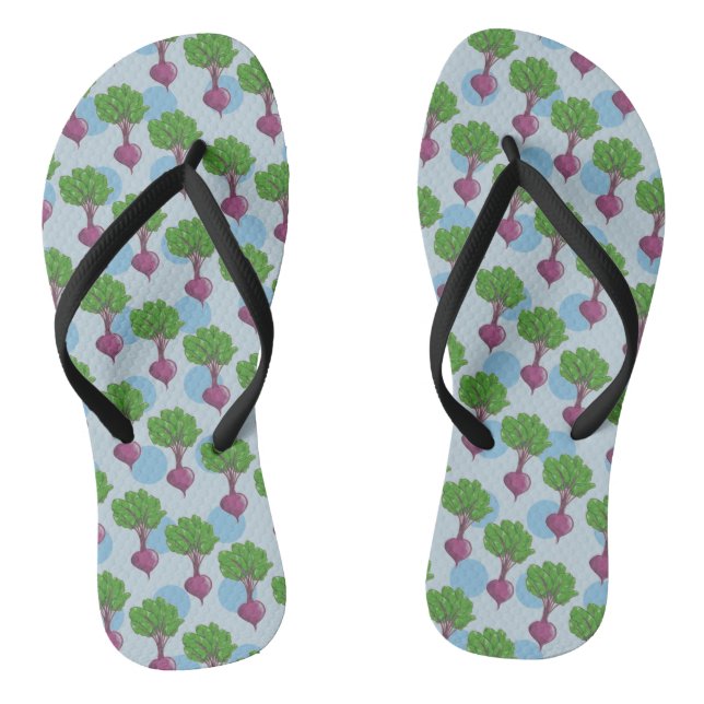 Beet plant pattern thongs (Footbed)