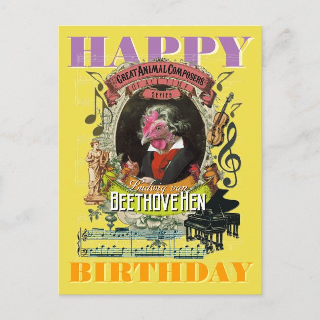 Beethovehen Beethoven Happy Birthday Postcard (Front)